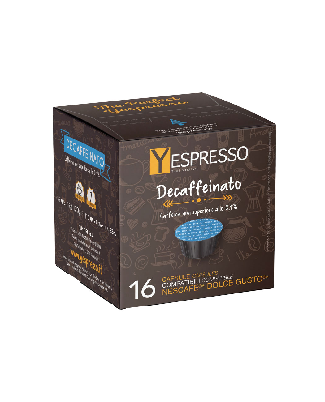 16 Capsule Yespresso Decaffeinato - Compatibile Dolce Gusto 16 Capsule Yespresso Decaffeinato - Compatibile Dolce Gusto – Kafferoma