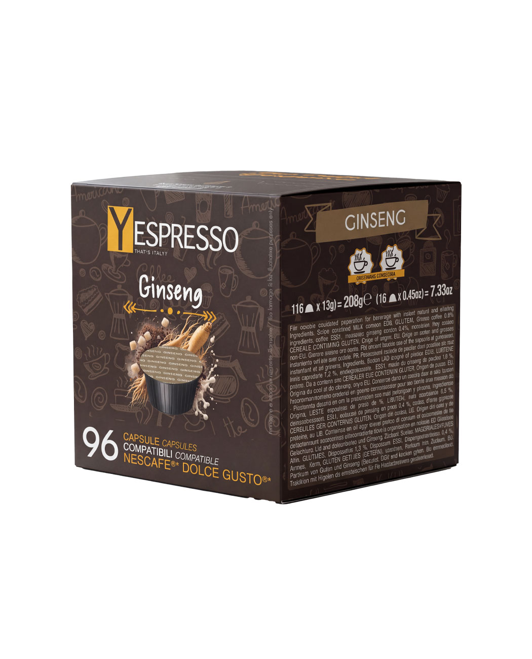 16 Capsule Yespresso Ginseng - Compatibile Dolce Gusto 16 Capsule Yespresso Ginseng - Compatibile Dolce Gusto, imaginea 2 – Kafferoma
