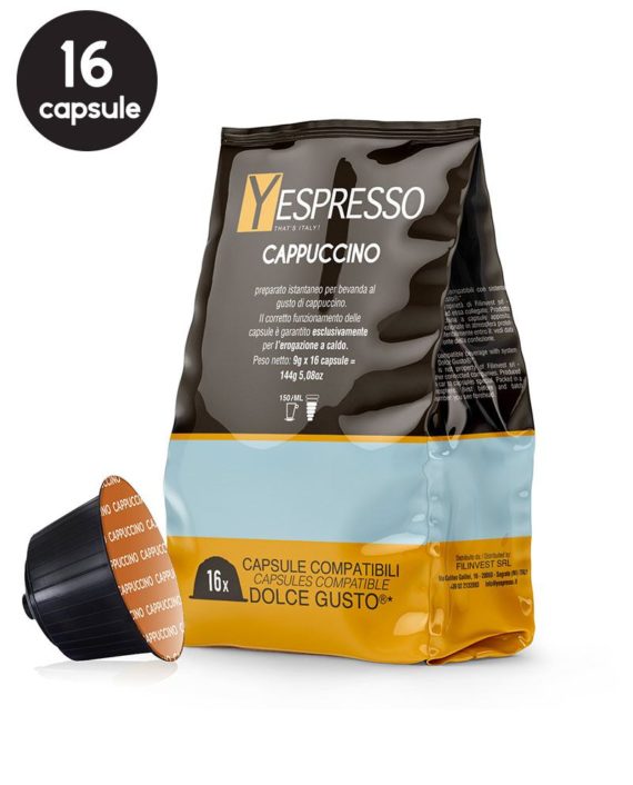 16 Capsule Yespresso Cappuccino – Compatibile Dolce Gusto