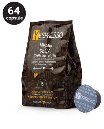 64 Capsule Yespresso Decaffeinato - Compatibile Dolce Gusto