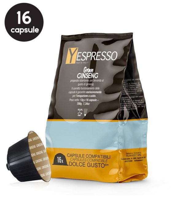 16 Capsule Yespresso Ginseng - Compatibile Dolce Gusto