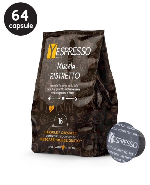 64 Capsule Yespresso Decaffeinato - Compatibile Dolce Gusto