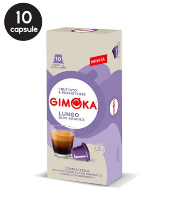 10 Capsule Gimoka Espresso Lungo - Compatibile Nespresso