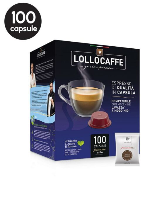 100 Capsule Lollo Caffe Espresso Classico – Compatibile A Modo Mio
