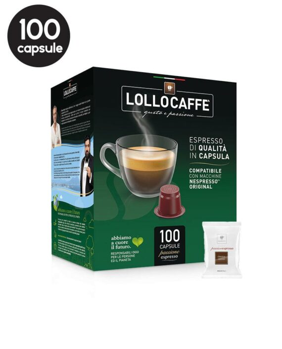 100 Capsule Lollo Caffe Espresso Classico - Compatibile Nespresso