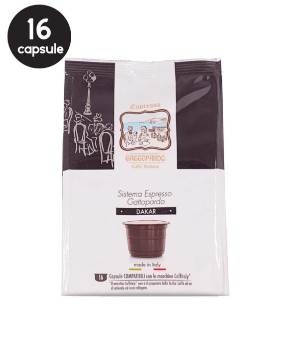 16 Capsule Gattopardo Espresso Dakar – Compatibile Cafissimo / Caffitaly / BeanZ