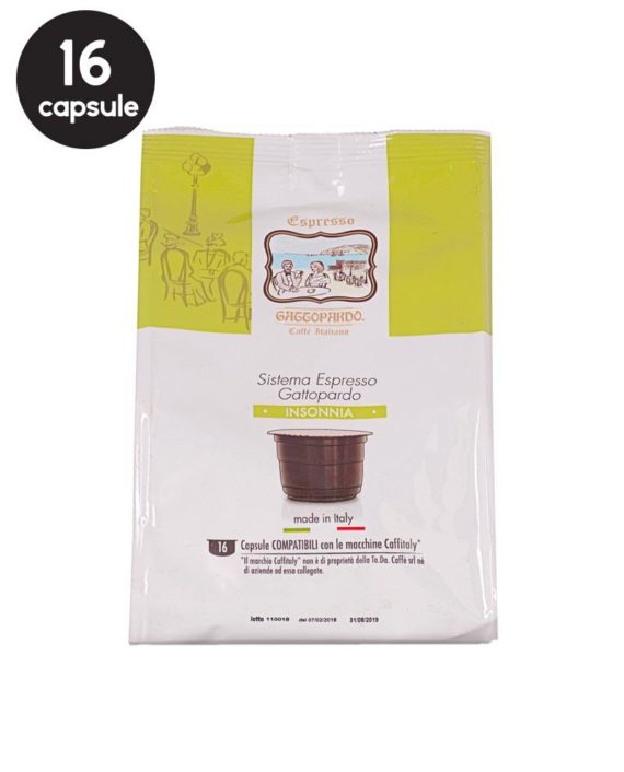 16 Capsule Gattopardo Espresso Insonnia – Compatibile Cafissimo / Caffitaly / BeanZ