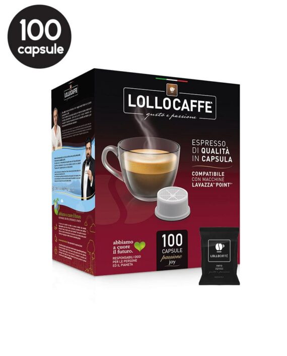 100 Capsule Lollo Caffe Espresso Nero – Compatibile Espresso Point