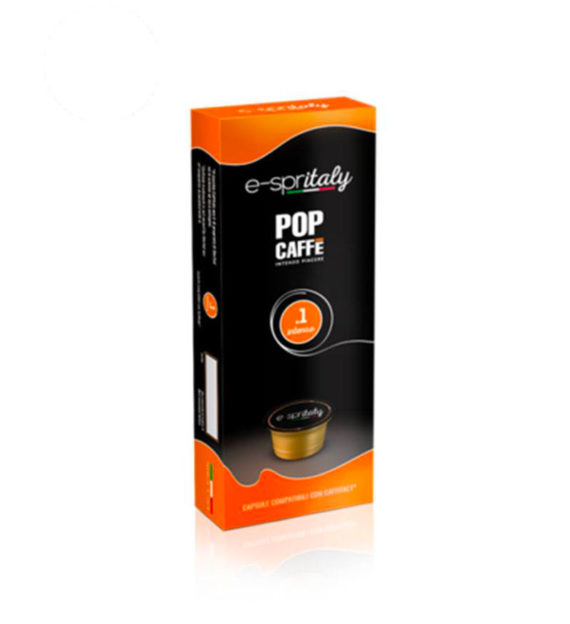 10 Capsule Pop Caffe Miscela 1 Intenso - Compatibile Cafissimo / Caffitaly / BeanZ