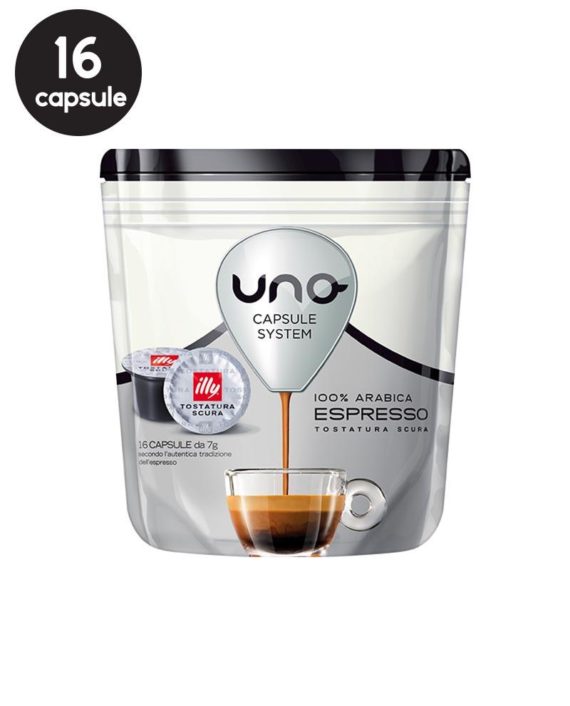 16 Capsule Illy Uno System Espresso Tostatura Scura
