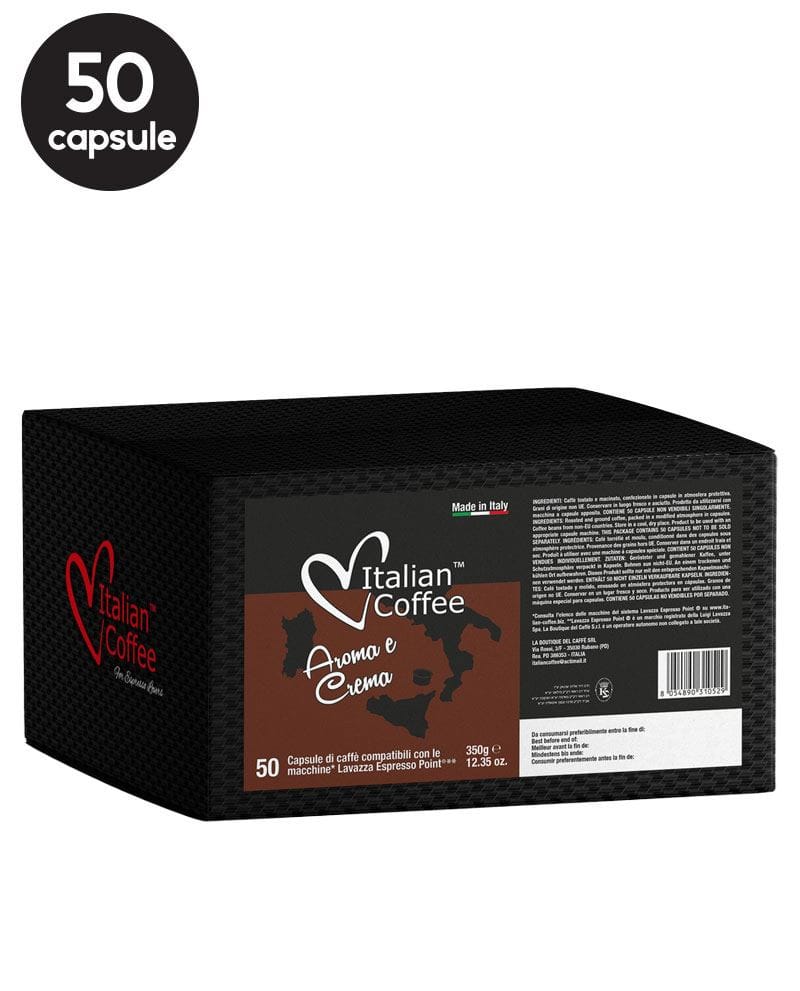 50 Capsule Italian Coffee Aroma e Crema – Compatibile Espresso Point 50 Capsule Italian Coffee Aroma e Crema – Compatibile Espresso Point