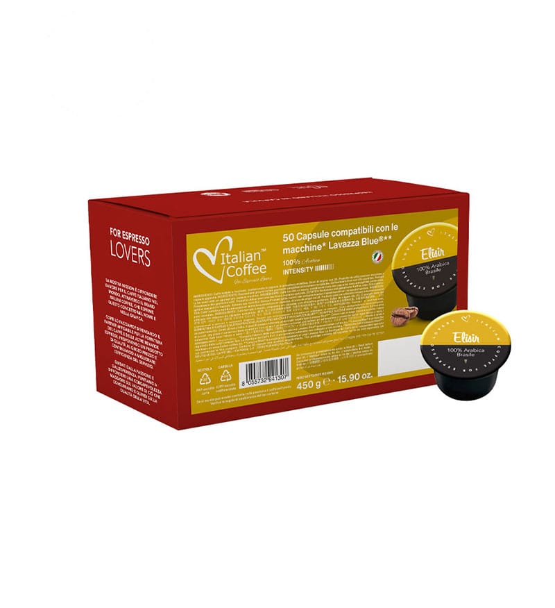 50 Capsule Italian Coffee Elisir Arabica – Compatibile Lavazza Blue 50 Capsule Italian Coffee Elisir Arabica – Compatibile Lavazza Blue