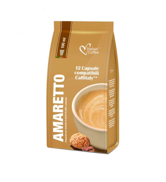 12 Capsule Italian Coffee Caffe Amaretto – Compatibile Cafissimo / Caffitaly / BeanZ