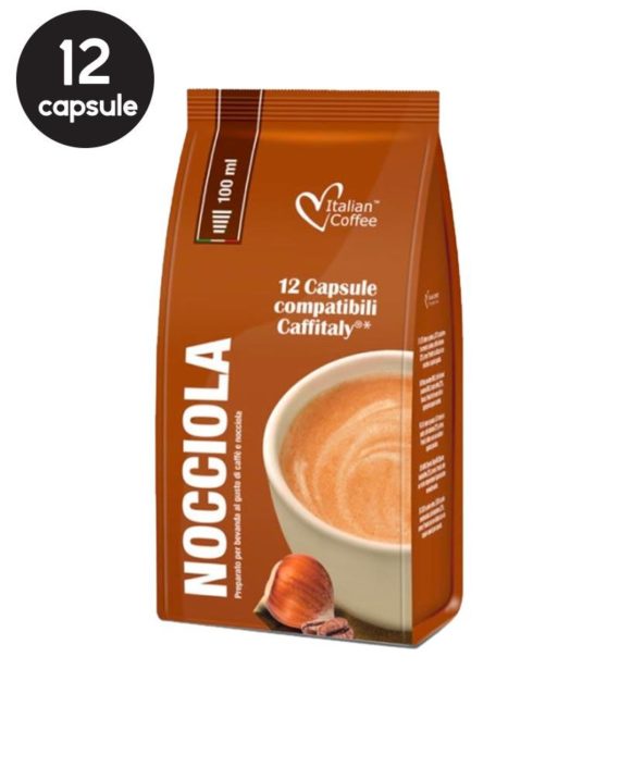 12 Capsule Italian Coffee Caffe Nocciola – Compatibile Cafissimo / Caffitaly / BeanZ