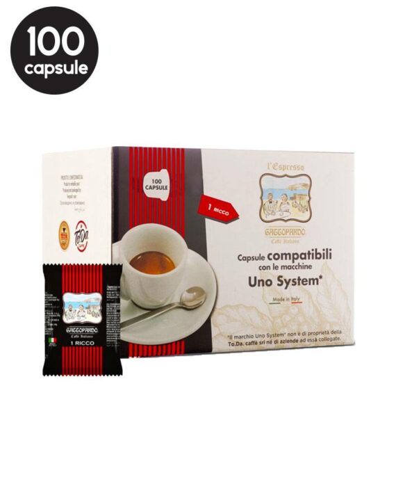 100 Capsule Gattopardo Espresso Ricco – Compatibile Uno System