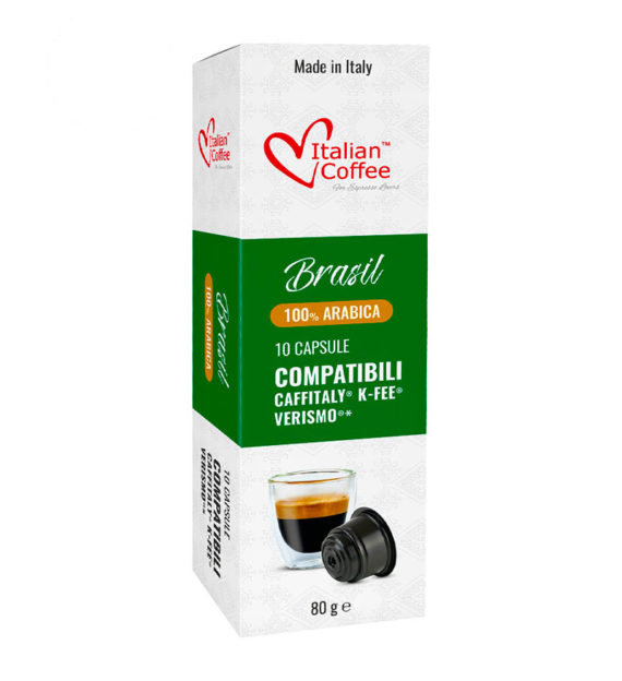 10 Capsule Italian Coffee Brasil Arabica- Compatibile Cafissimo / Caffitaly / BeanZ
