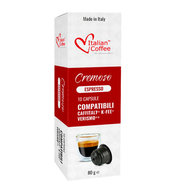 10 Capsule Italian Coffee Espresso Cremoso - Compatibile Cafissimo / Caffitaly / BeanZ