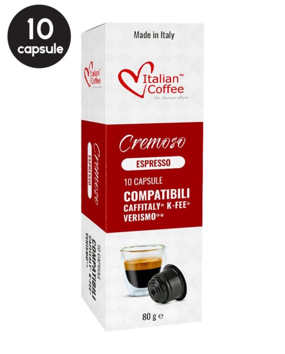 10 Capsule Italian Coffee Espresso Cremoso - Compatibile Cafissimo / Caffitaly / BeanZ