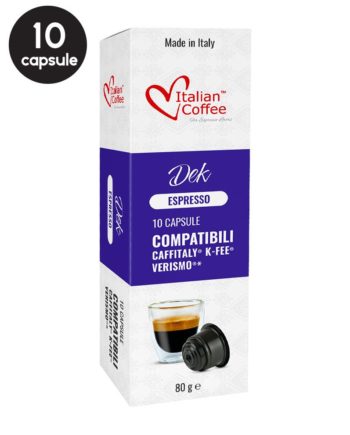 10 Capsule Italian Coffee Espresso Dek - Compatibile Cafissimo / Caffitaly / BeanZ