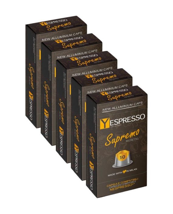 50 Capsule Aluminiu Yespresso Supremo Ristretto - Compatibile Nespresso