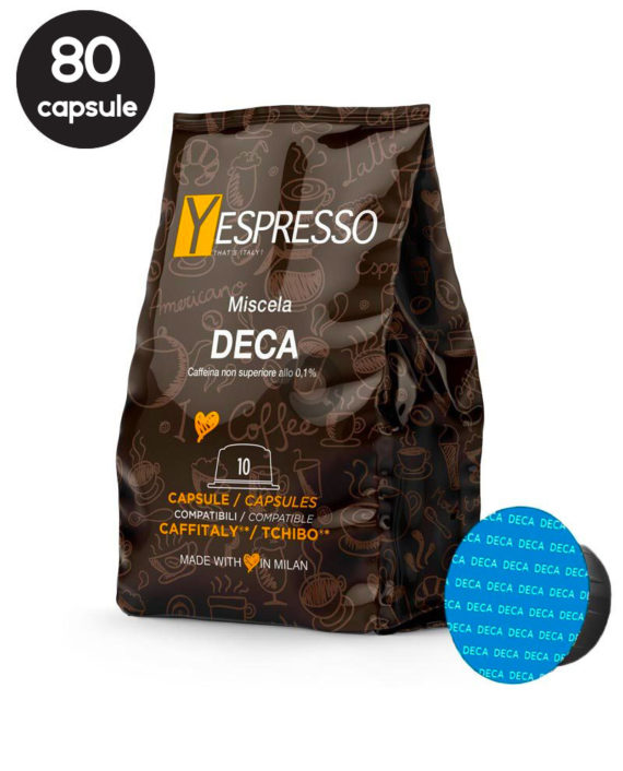 80 Capsule Yespresso Decaffeinato - Compatibile Cafissimo / Caffitaly / BeanZ