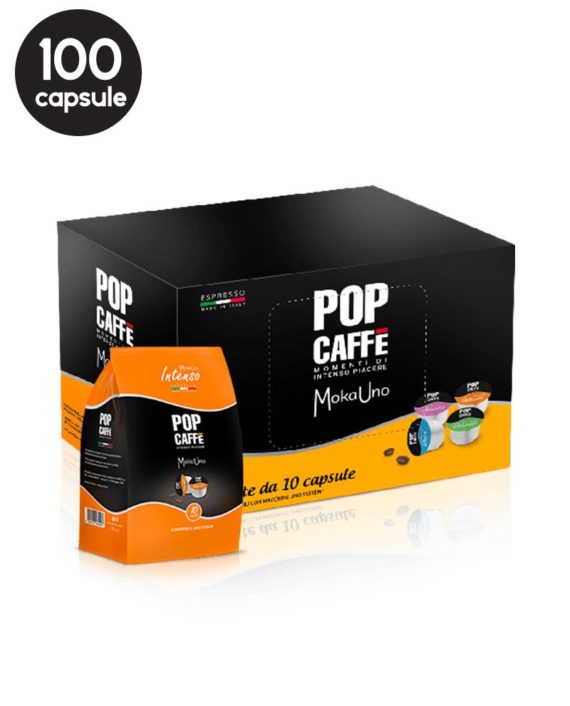 100 Capsule Pop Caffe Miscela 1 Intenso – Compatibile Uno System