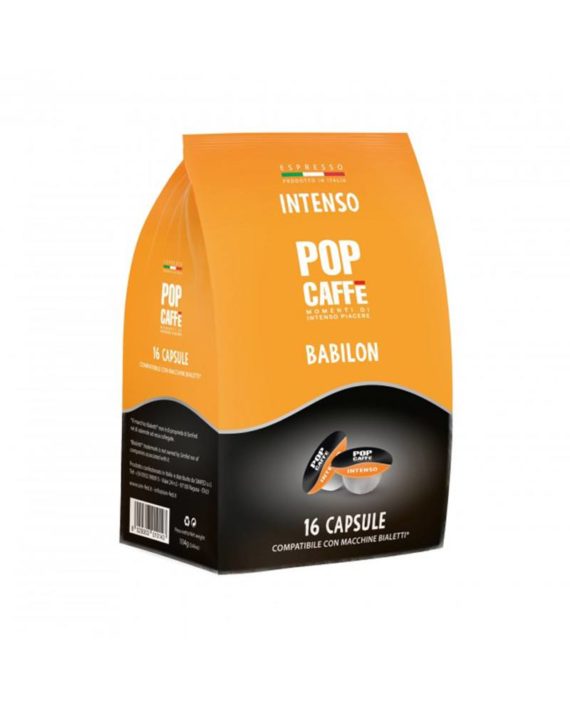 16 Capsule Pop Caffe Babilon Intenso - Compatibile Bialetti Mokespresso