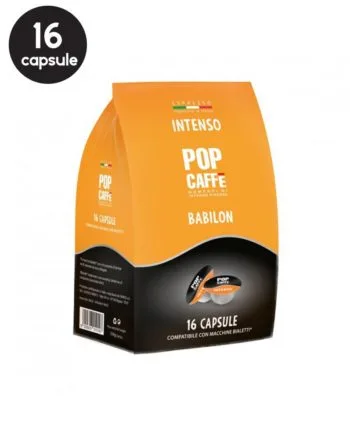 16 Capsule Pop Caffe Babilon Intenso - Compatibile Bialetti Mokespresso