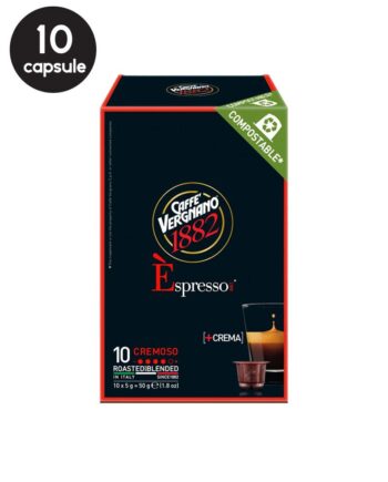 10 Capsule Biodegradabile Caffe Vergnano Espresso Cremoso - Compatibile Nespresso