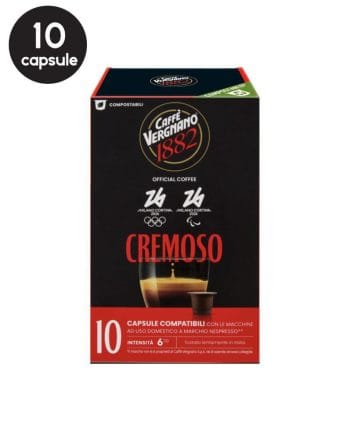 10 Capsule Biodegradabile Caffe Vergnano Espresso Cremoso - Compatibile Nespresso