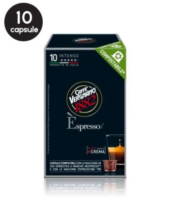 10 Capsule Biodegradabile Caffe Vergnano Espresso Intenso - Compatibile Nespresso