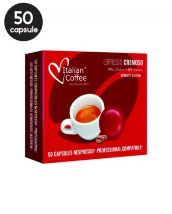 50 Capsule Italian Coffee Cremoso - Compatibile Nespresso Professional 50 Capsule Italian Coffee Cremoso - Compatibile Nespresso Professional