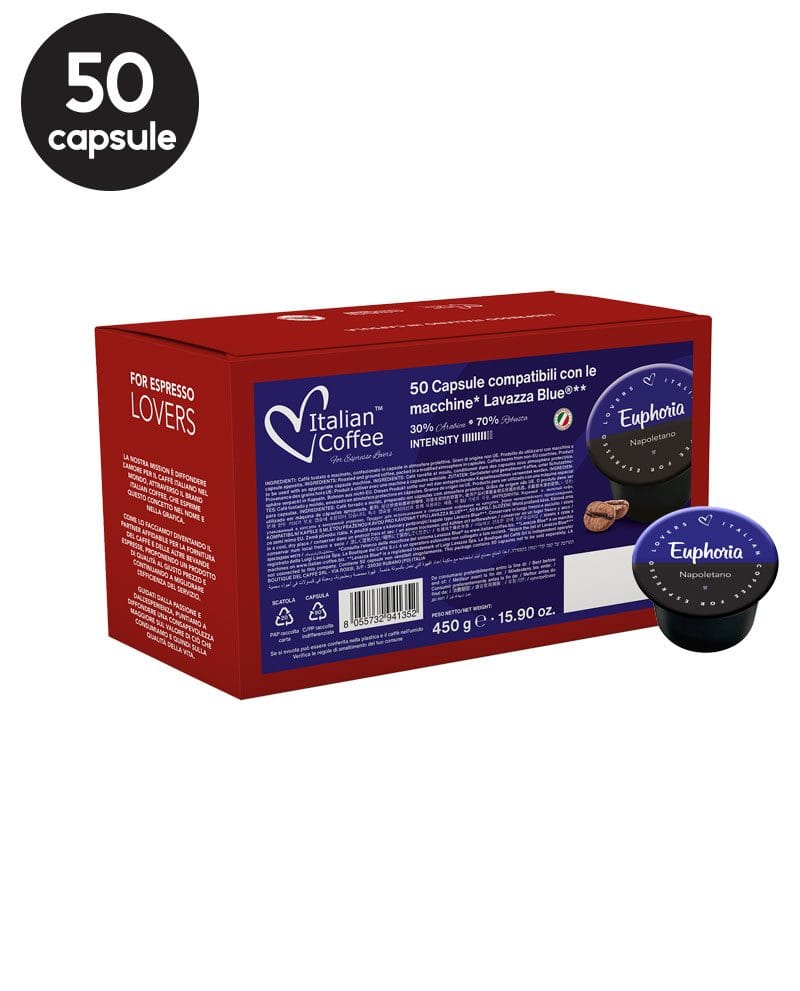 50 Capsule Italian Coffee Euphoria Napoletano – Compatibile Lavazza Blue 50 Capsule Italian Coffee Euphoria Napoletano – Compatibile Lavazza Blue