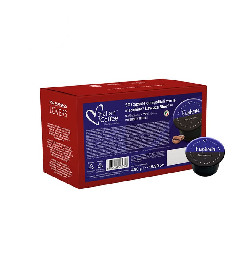 50 Capsule Italian Coffee Euphoria Napoletano – Compatibile Lavazza Blue 50 Capsule Italian Coffee Euphoria Napoletano – Compatibile Lavazza Blue