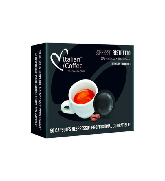 50 Capsule Italian Coffee Ristretto - Compatibile Nespresso Professional