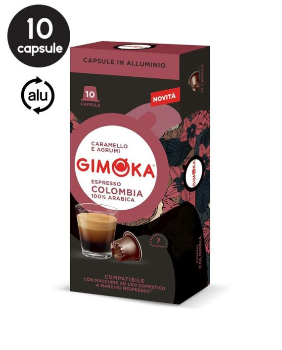 10 Capsule Aluminiu Gimoka Colombia - Compatibile Nespresso