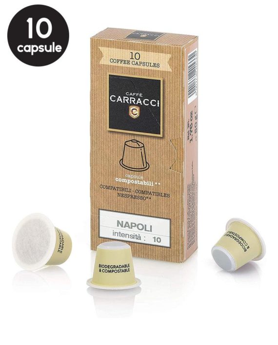 10 Capsule Biodegradabile Carracci Napoli – Compatibile Nespresso