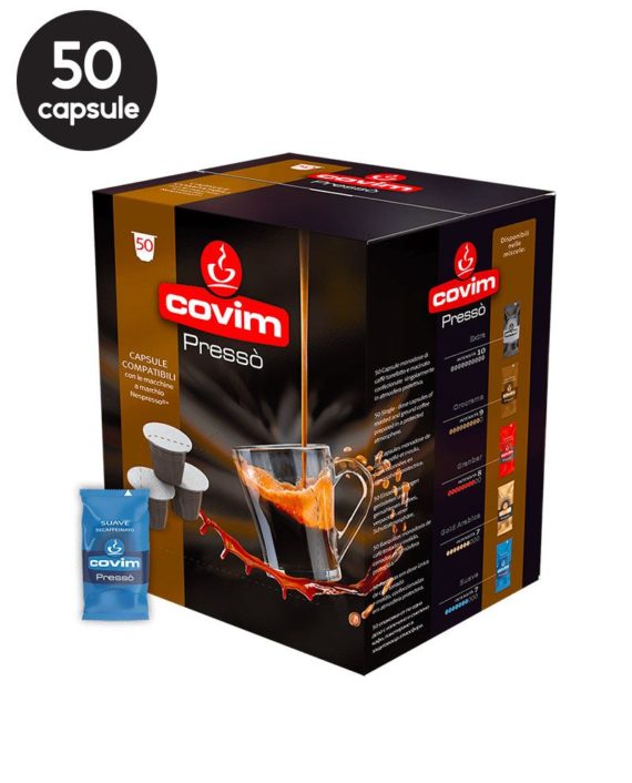 50 Capsule Covim Espresso Suave Decaffeinato - Compatibile Nespresso