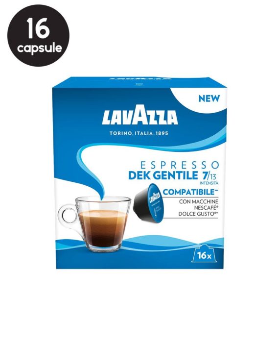 16 Capsule Lavazza Espresso Dek Gentile - Compatibile Dolce Gusto
