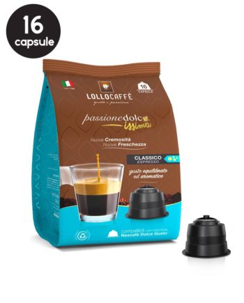 16 Capsule Lollo Caffe Espresso Classico - Compatibile Dolce Gusto