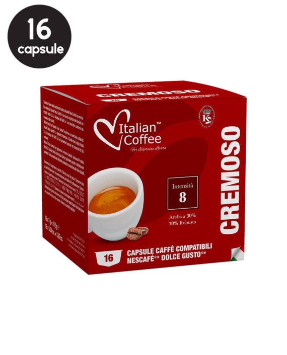 16 Capsule Italian Coffee Cremoso - Compatibile Dolce Gusto