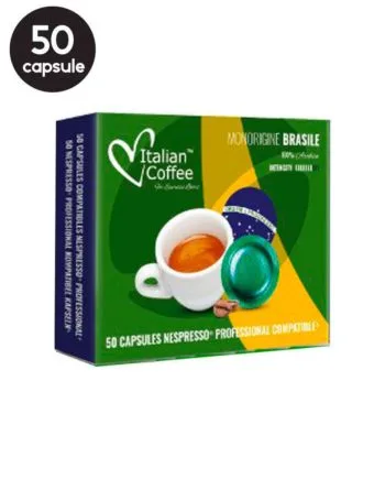 50 Capsule Italian Coffee Brasile - Compatibile Nespresso Professional 50 Capsule Italian Coffee Brasile - Compatibile Nespresso Professional