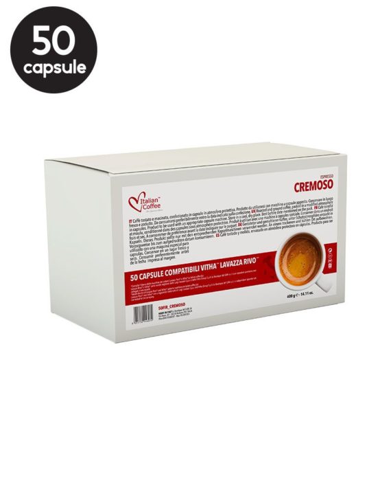 50 Capsule Italian Coffee Espresso Cremoso - Compatibile Lavazza Firma