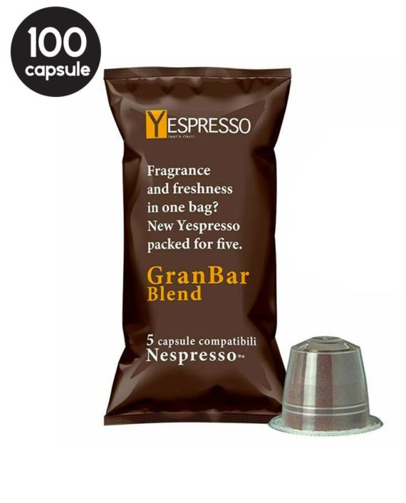 100 Capsule Yespresso Granbar - Compatibile Nespresso