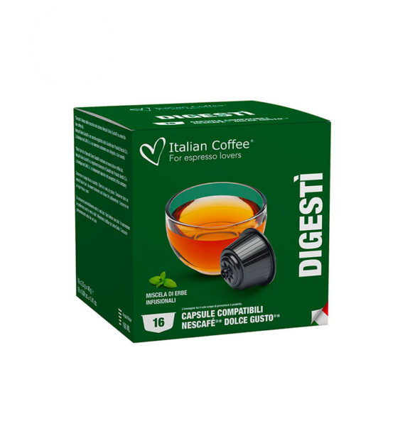 16 Capsule Italian Coffee Ceai Digestiv - Compatibile Dolce Gusto