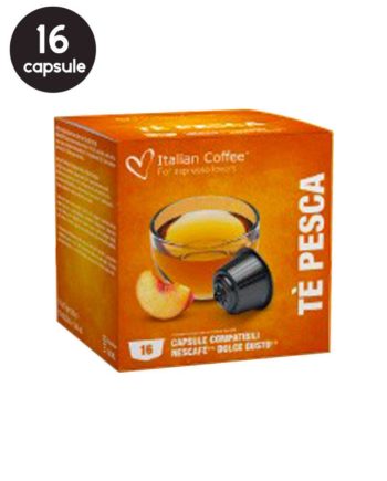 16 Capsule Italian Coffee Ceai Piersici - Compatibile Dolce Gusto