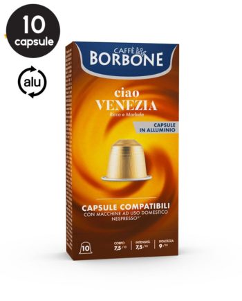 10 Capsule Aluminiu Borbone Ciao Venezia – Compatibile Nespresso