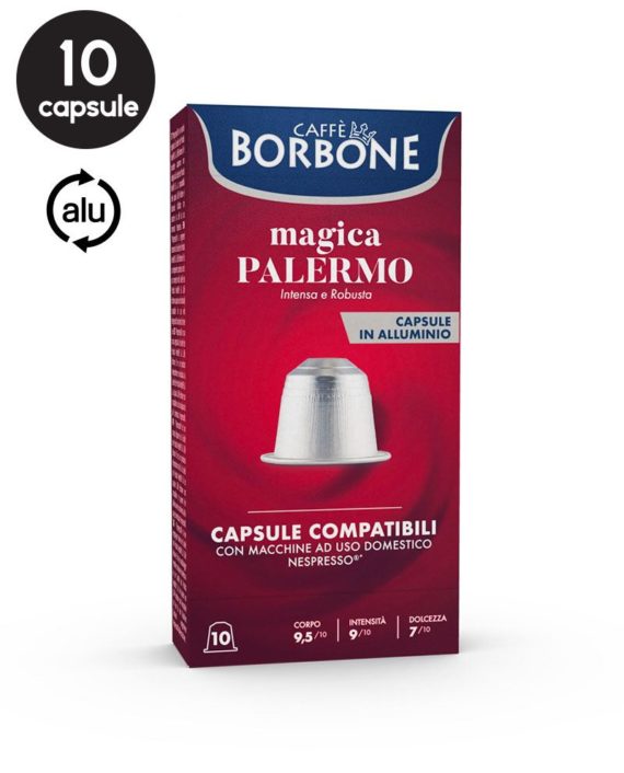 10 Capsule Aluminiu Borbone Magica Palermo – Compatibile Nespresso