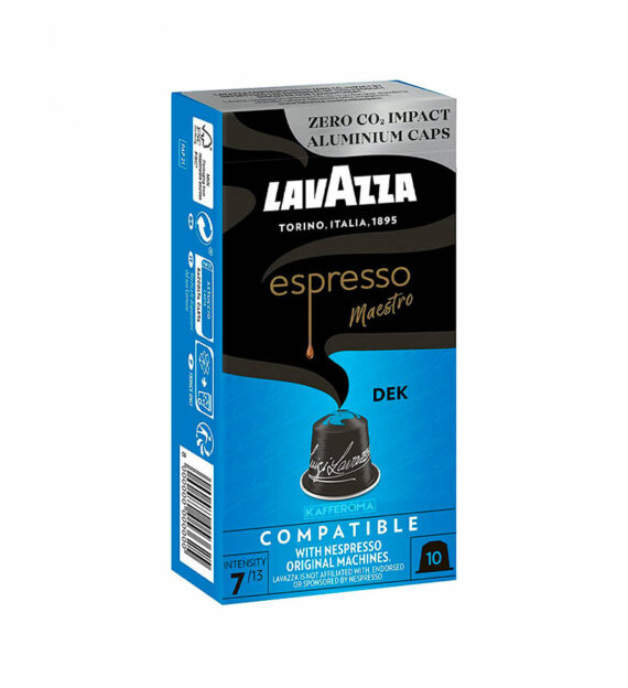 10 Capsule Aluminiu Lavazza Espresso Maestro Dek – Compatibile Nespresso
