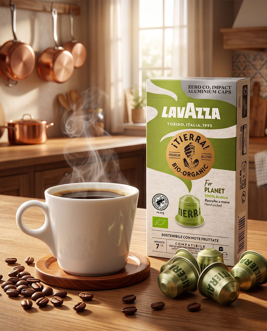 10 Capsule Aluminiu Lavazza Tierra Bio Organic – Compatibile Nespresso 10 Capsule Aluminiu Lavazza Tierra Bio Organic – Compatibile Nespresso, imaginea 2 – Kafferoma